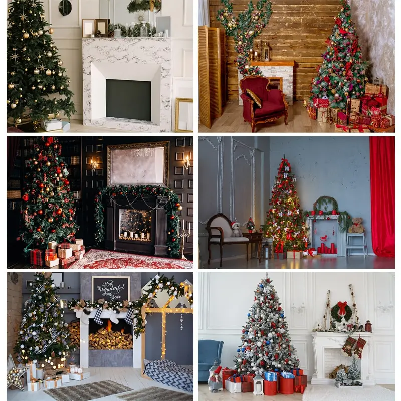 

Christmas Photography Backdrops Room Tree Party Decor Baby Portrait Photo Background For Photo Studio Props 20106ZSD-01