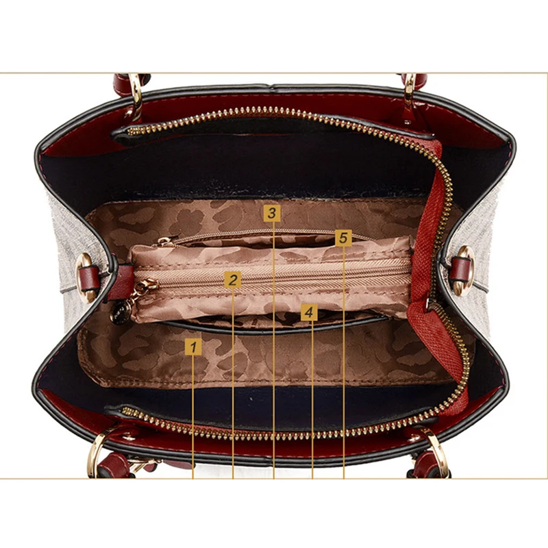 

New Fashion Plaid Women Leather Handbags Bags for Vintage Female Women's Totes Crossbody Shoulder Crossbody Messenger Bag
