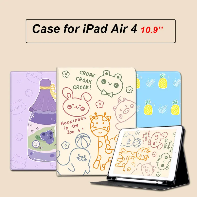 

Case for iPad Air 4 2020 With Pencil Holder Book Style Stand Magentic Smart Tablet Cover Case for iPad Air 2020 10.9 inch