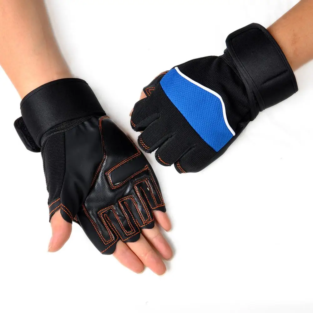 Перчатки мужские с полупальцами тренировочные митенки для бодибилдинга тяжелой