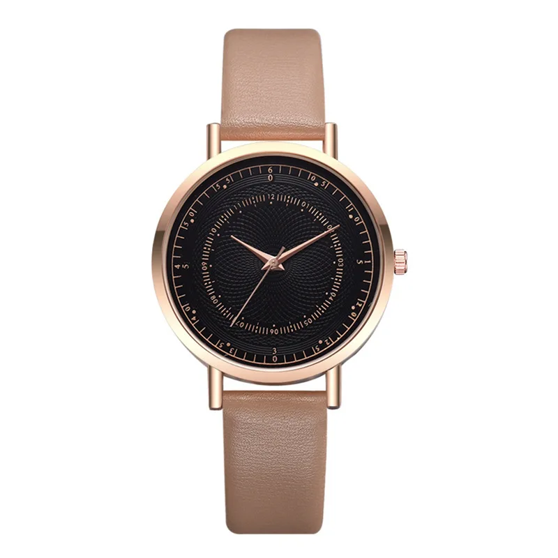 

Business fashion simple student couple watch trend retro double scale double circle men and women casual belt watch