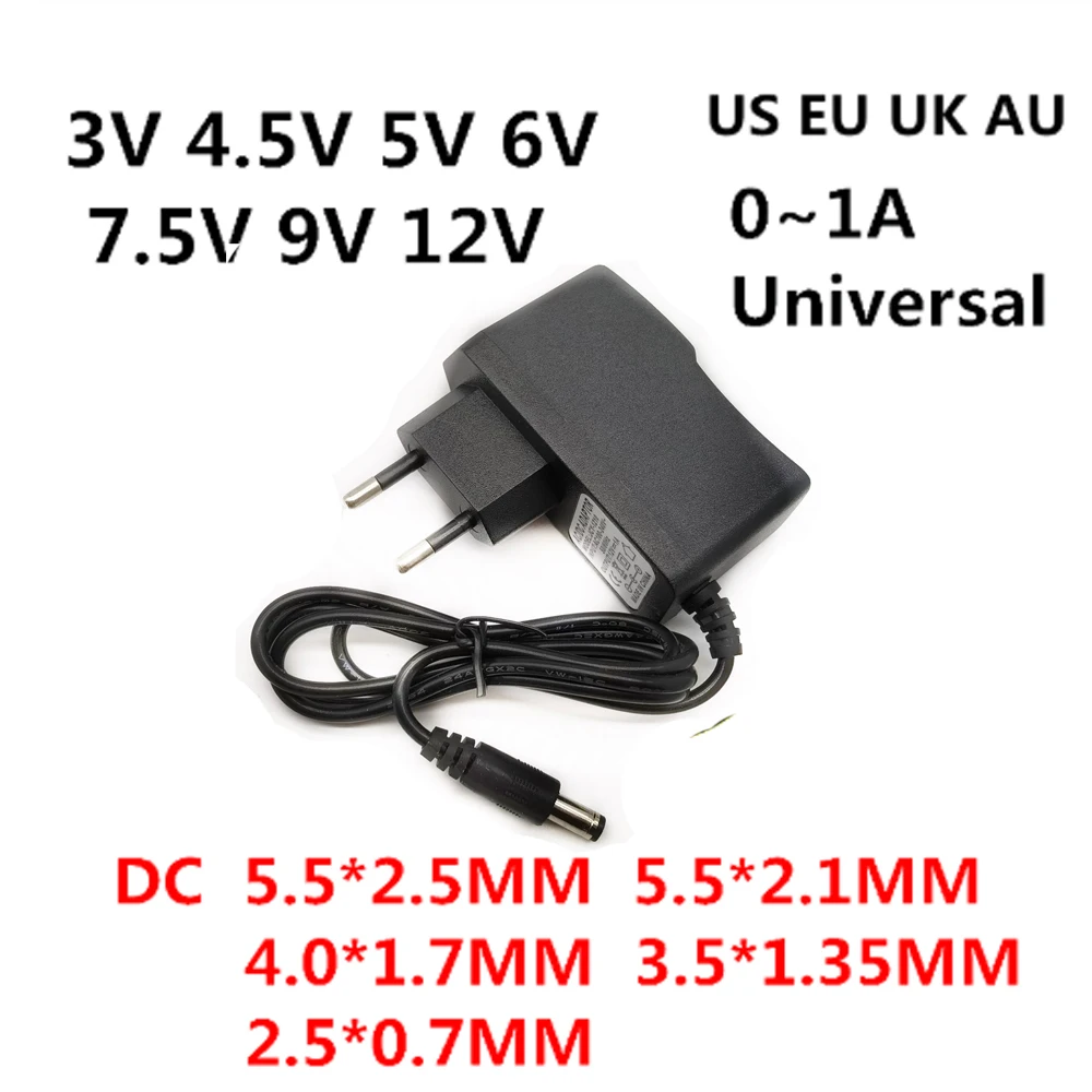 AC 110 240V DC 3V 4 5 V 5V 6V 7 9V 12 для 0.5A 1A светодиодный светильник полосы Универсальный