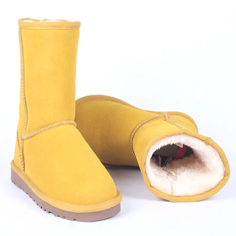 

2022 New Sale Classic Genuine Leather Snow Boots Slip-On Fashion Boots for Women Warm Winter Boots Plus size women's boots