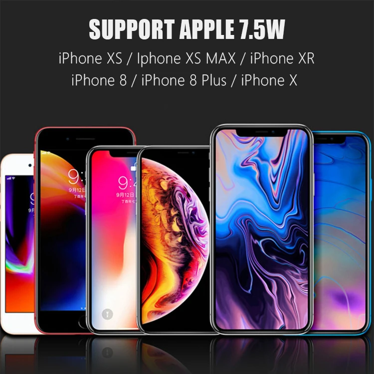 15 Вт Qi Быстрое беспроводное зарядное устройство для huawei mate 20 Pro samsung Note 10 Plus зеркальное Быстрое беспроводное зарядное устройство для iPhone 11