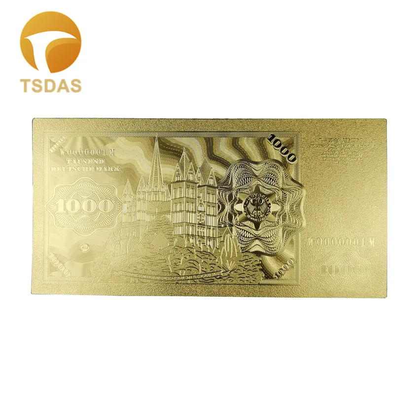 Немецкие банкноты 1000 немецкая марка Золотая фольга банкнота в 24K золотой для