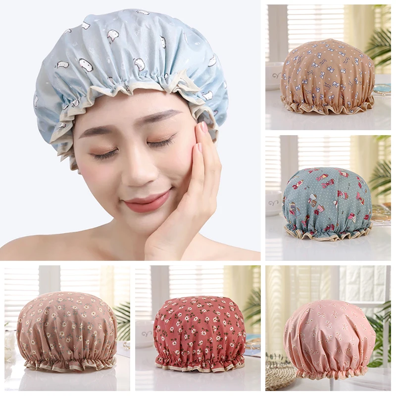 

1 шт., водонепроницаемая двухслойная шапка для душа и ванной