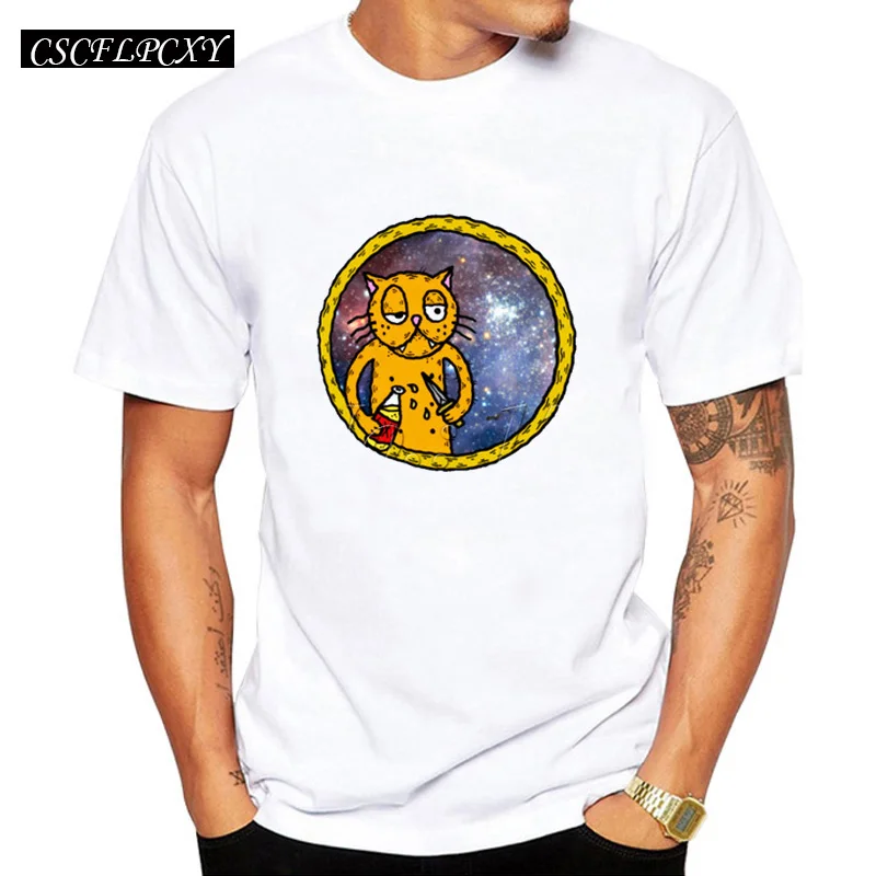 Новейшие мужские индивидуальные футболки с космическим дизайном Galaxy Cat майки