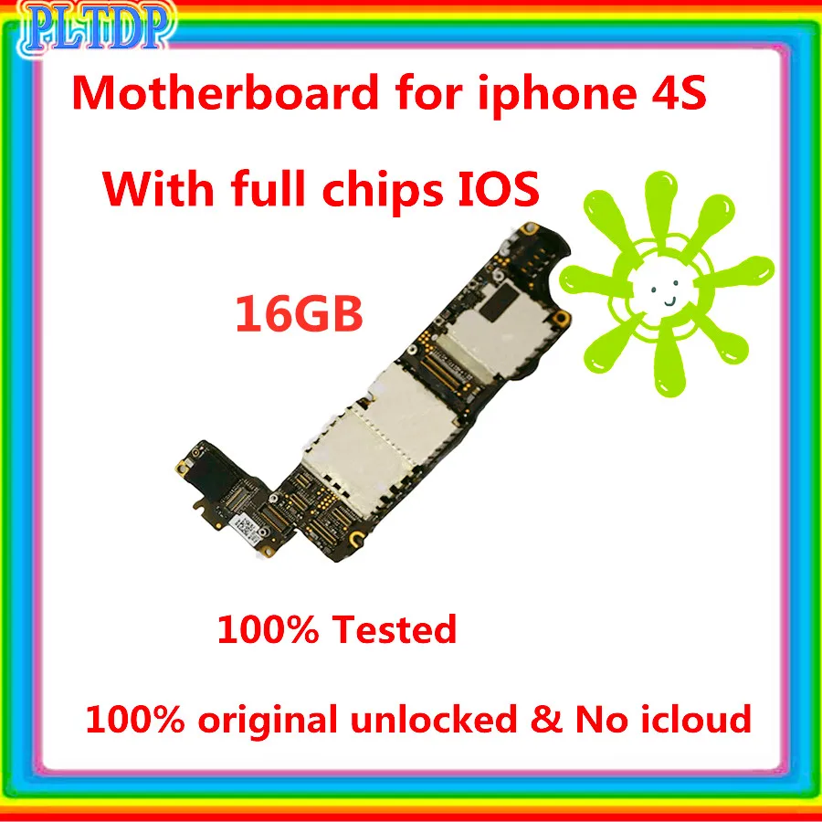 100% Оригинал материнская плата для iPhone 4s с чипом разблокирован I Phone материнскую