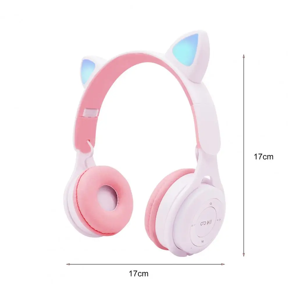 

Aygo Three-color Flash Light Cute Cat Ears Bluetooth Wireless Headphone With Mic Kid Girl HIFI Stereo Music Phone Headset Gift