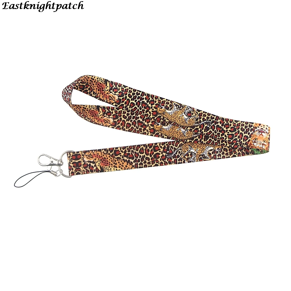 

E2513 Leopard Cartoon Neck Strap Lanyard for keys ID Card Gym Mobile Phone Straps USB badge holder DIY Hang Rope