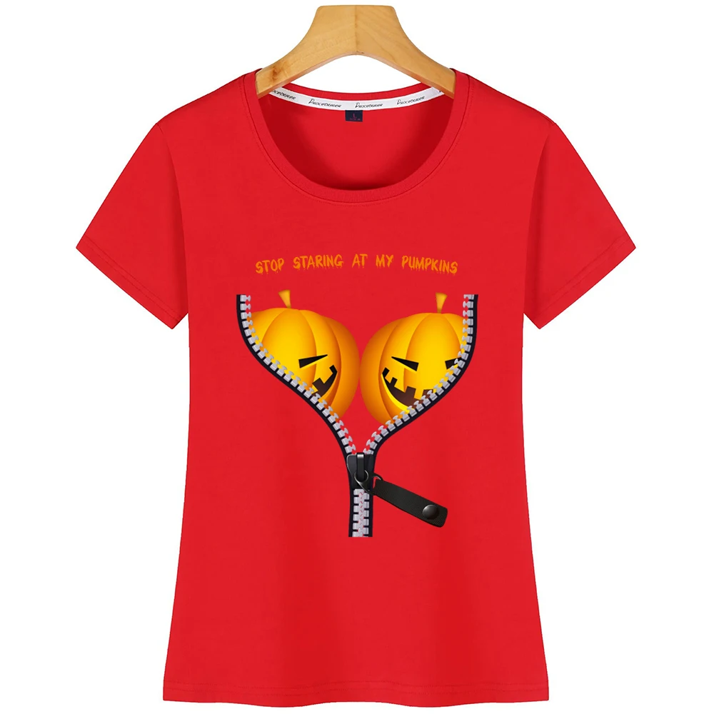 Топы футболки женские костюмы на Хэллоуин тыква забавные сексуальные Харадзюку