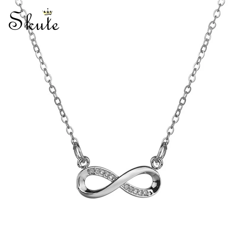 Женское ожерелье с подвеской Skute Lucky Crystal Infinity 8 изящное крошечное цирконием из