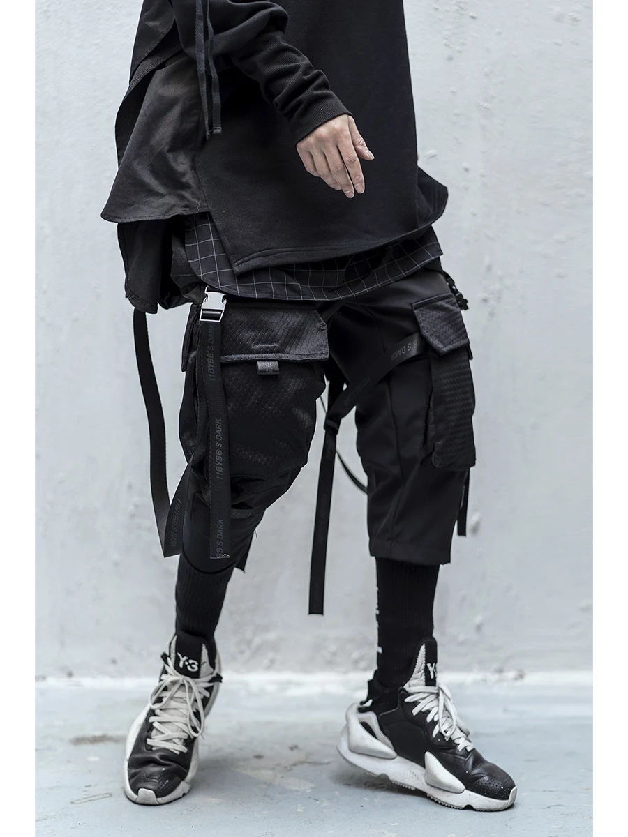 Techwear Cargo Pants Men Black Japanese Streetwear Jogger | Мужская одежда