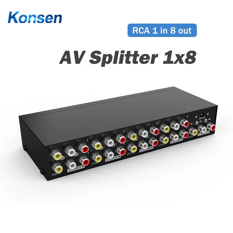 Сплиттер Comosite AV 8 каналов 1x4 1x8 | Электроника