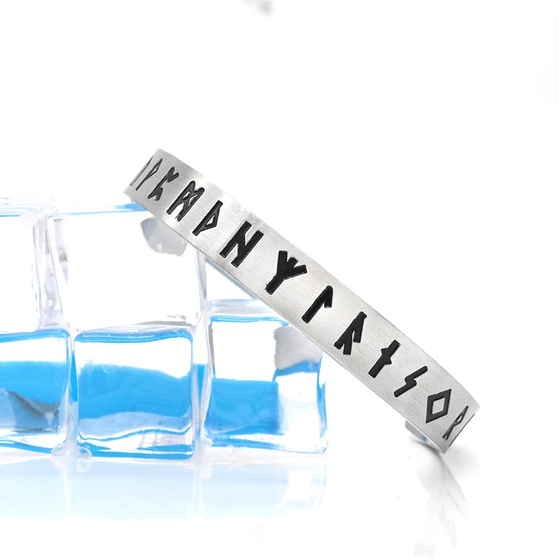 KLDY Новый скандинавский Викинг браслет с рунами регулируемый из нержавеющей