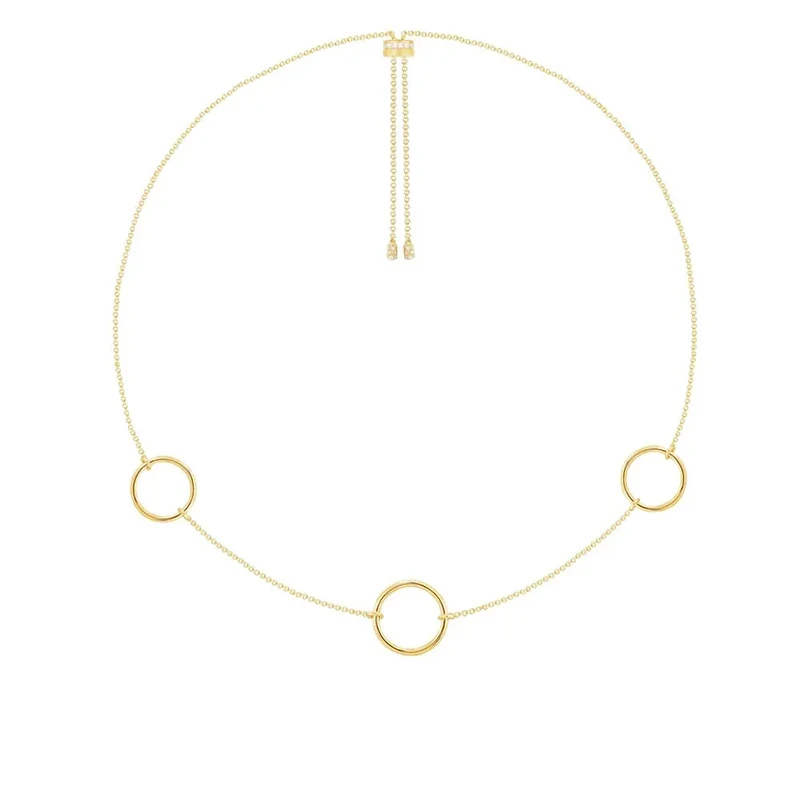 

Fashion High-End Jewelry Three-Ring Adjustable Necklace Can Be Decorated With Pendants, Female Romantic Jewelry Birthday Gifts