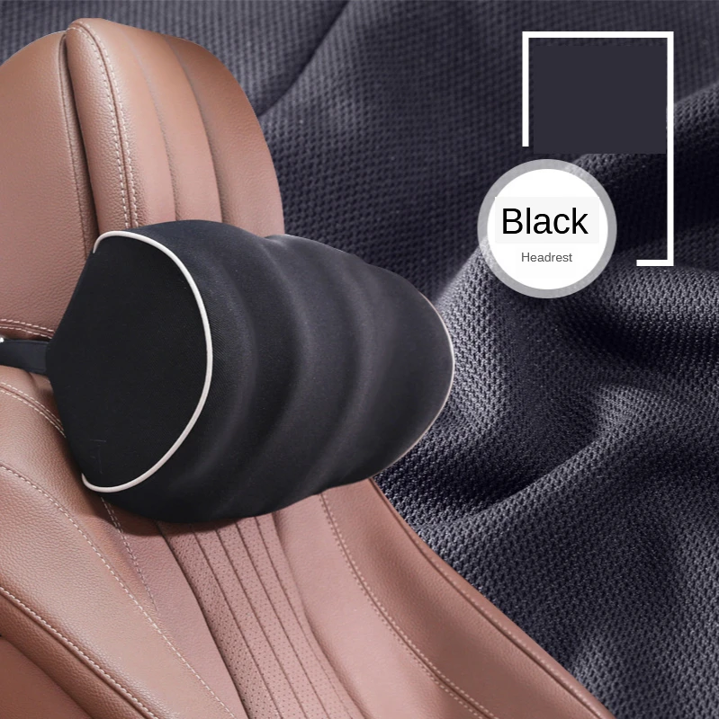 

New Car Headrest Car Neck Pillow Backrest Pillow Space Memory Foam Pillow Four Seasons Breathable Seat Neckrest Brown Coffee Bla