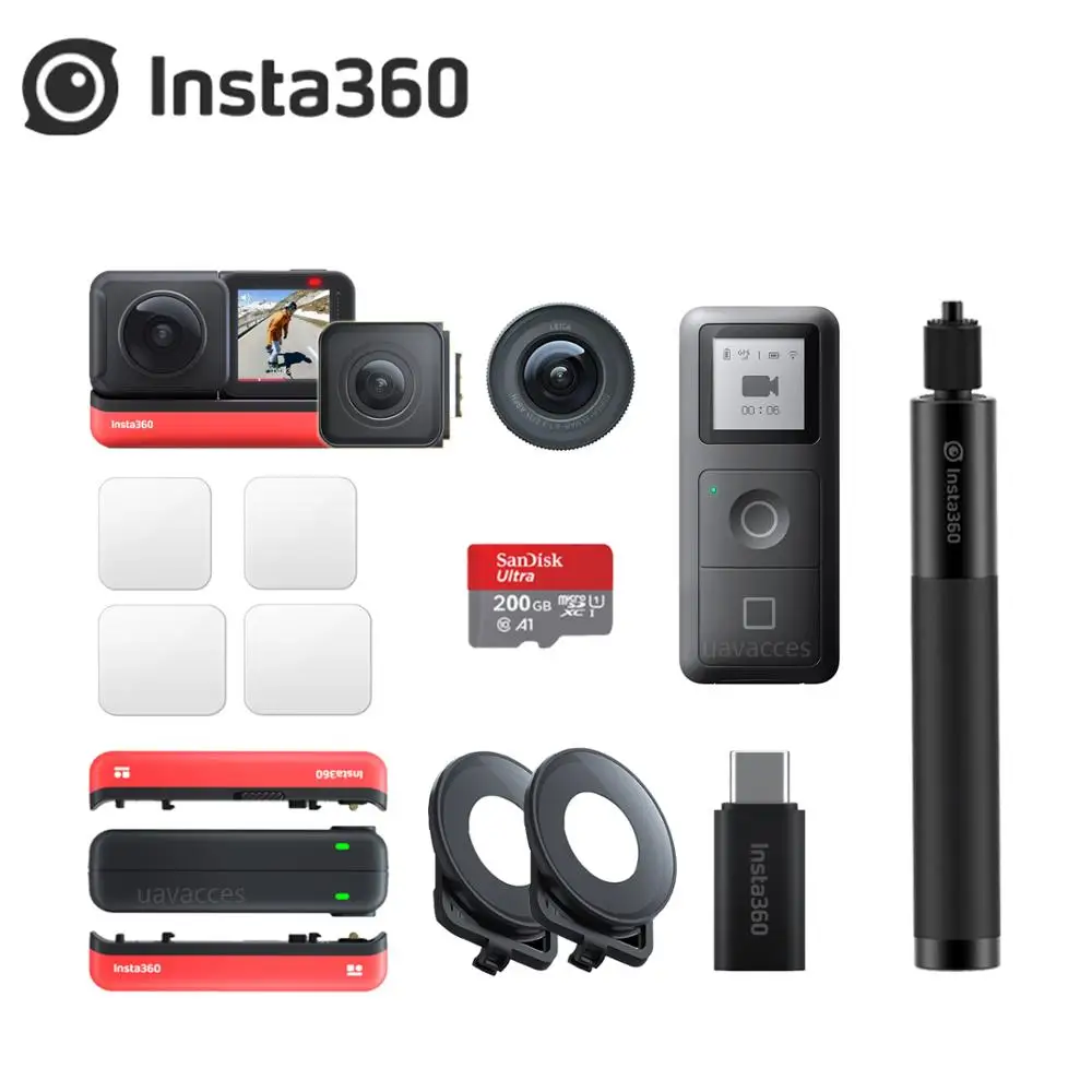 Оригинальная Экшн камера Insta360 ONE R 5 7 K 360 объектив видеокамера 4K широкоугольная