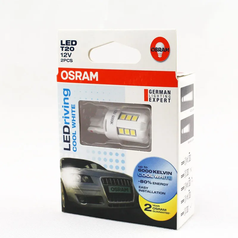 Лампа Ксеноновая OSRAM СВЕТОДИОДНЫЙ T10 W5W T20 p21w светодиодный автомобильный Боковой габаритный фонарь лампы сигнала поворота интерьер чтение светильник номерных знаков Лампы помочь вспышка Светильник Автомобиля