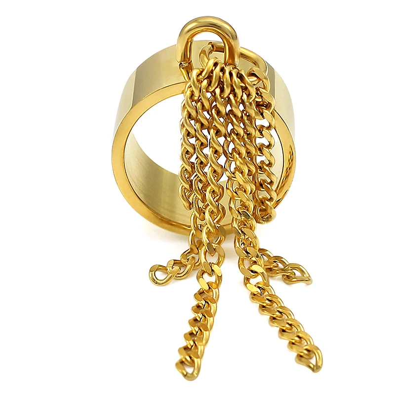 Кольцо-кисточка из нержавеющей стали 316L для женщин и девушек широкое кольцо с