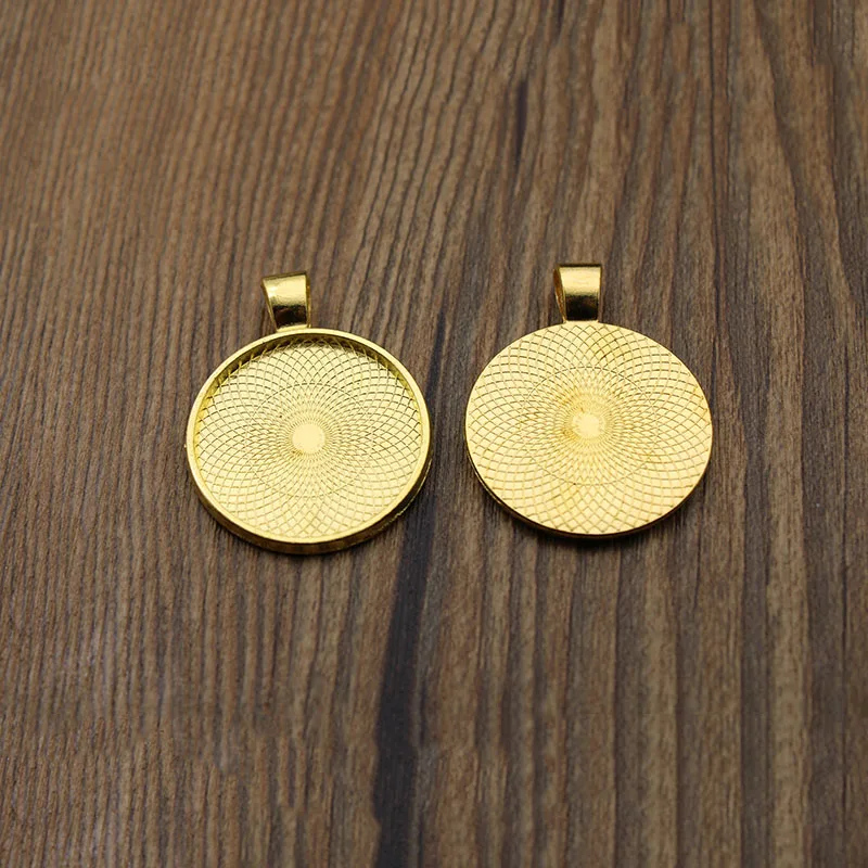 5 шт./лот круглый кулон Пустые Настройки кабошоны базы ободок лотки подходят 30 мм