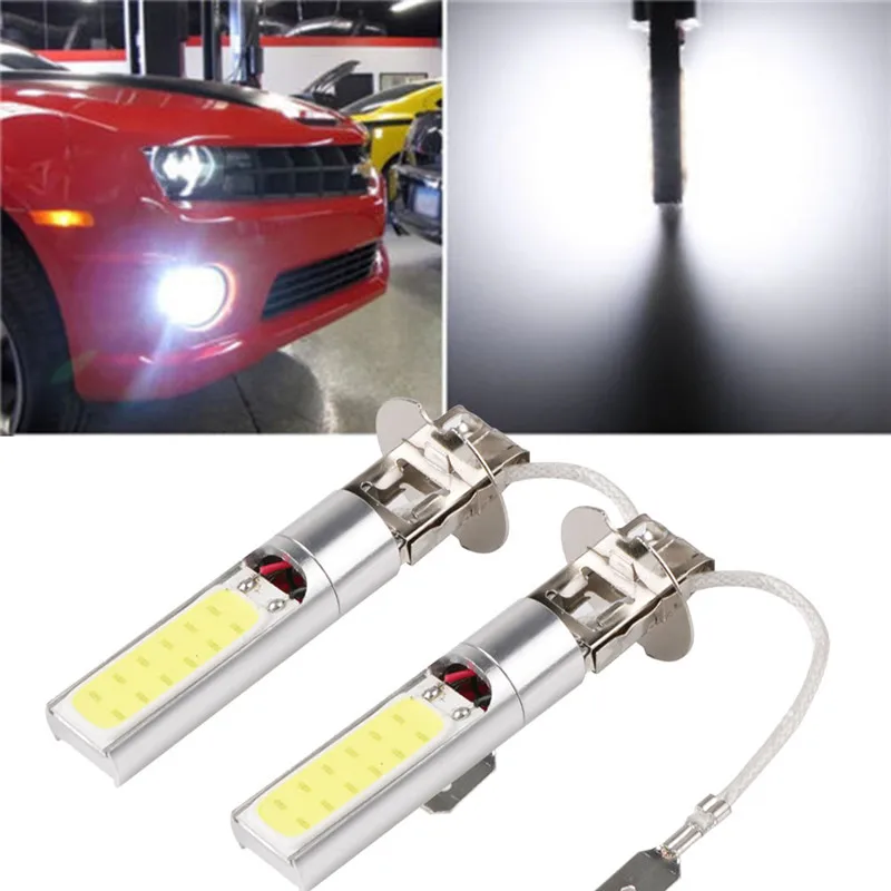 

COB High Power Ultra Long Life LED Bright Xenon White Low Consumption 6000K H3 Car Auto Fog Light Lamp Bulb12V#269408 lde toy1P