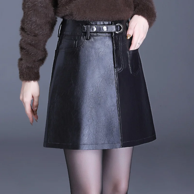 Женская сверхкороткая юбка из искусственной кожи женская черная мини-юбка с
