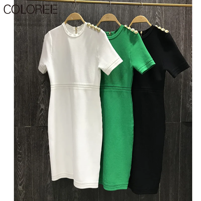Женское трикотажное платье-свитер средней длины зеленое/белое/черное винтажное