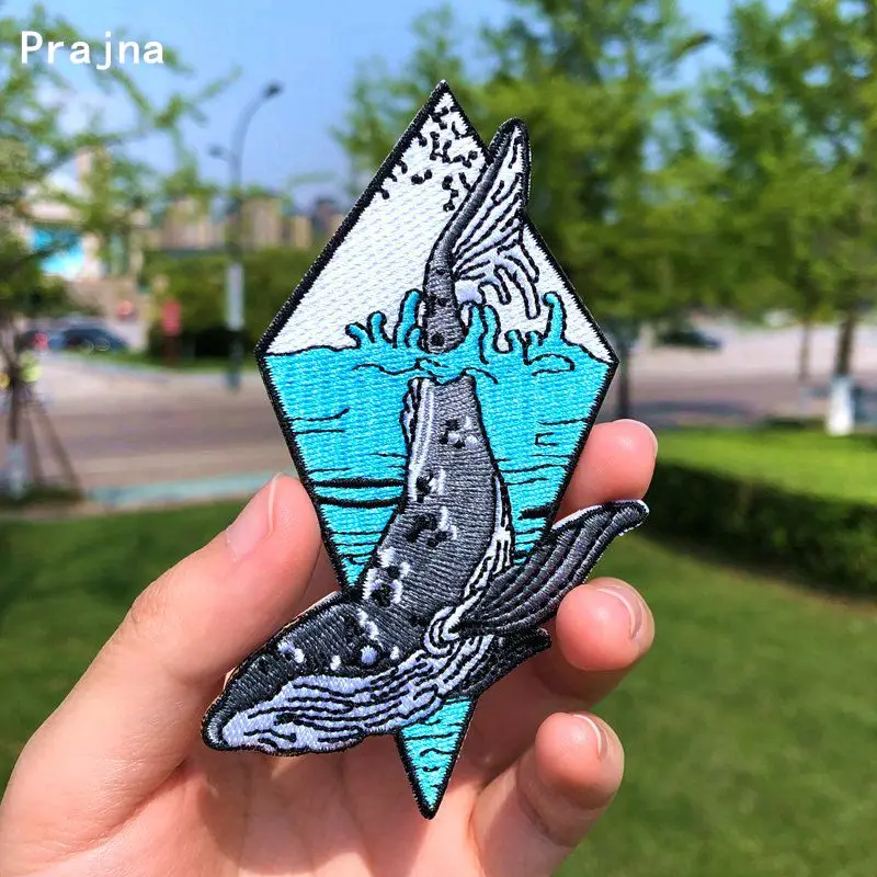 

Prajna Whale Earth Lung Forest Explore Patch Embroidery Patches For Clothing Landscape Iron On Patches On Clothes Stripe Badges