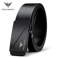 williampolo cow genuine leather mens belt cowhide straps for male automatic buckle belts for men alloy buckle polo18168p