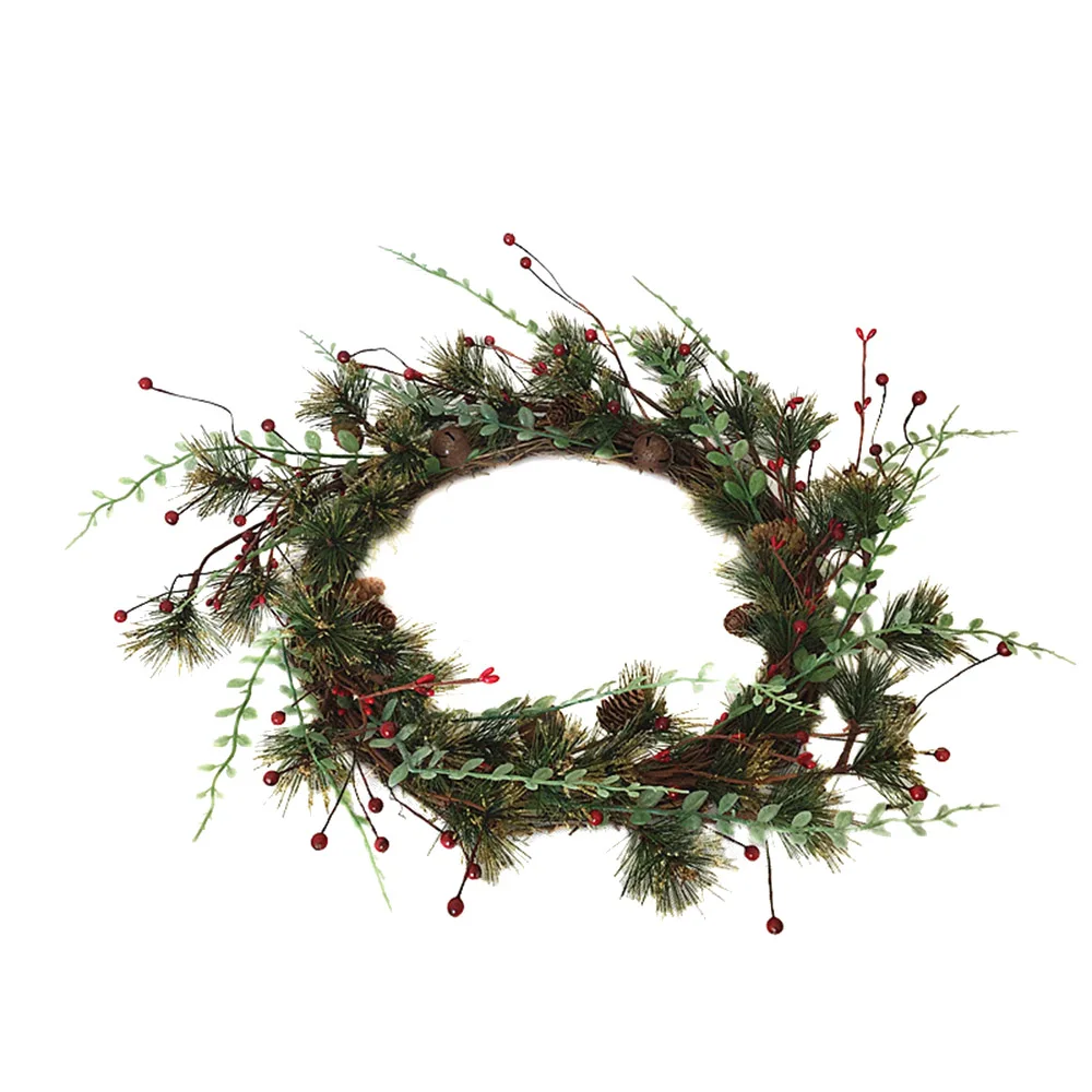 Венок из сосны и ягод Цветочный Круглый венок искусственные листья праздничная