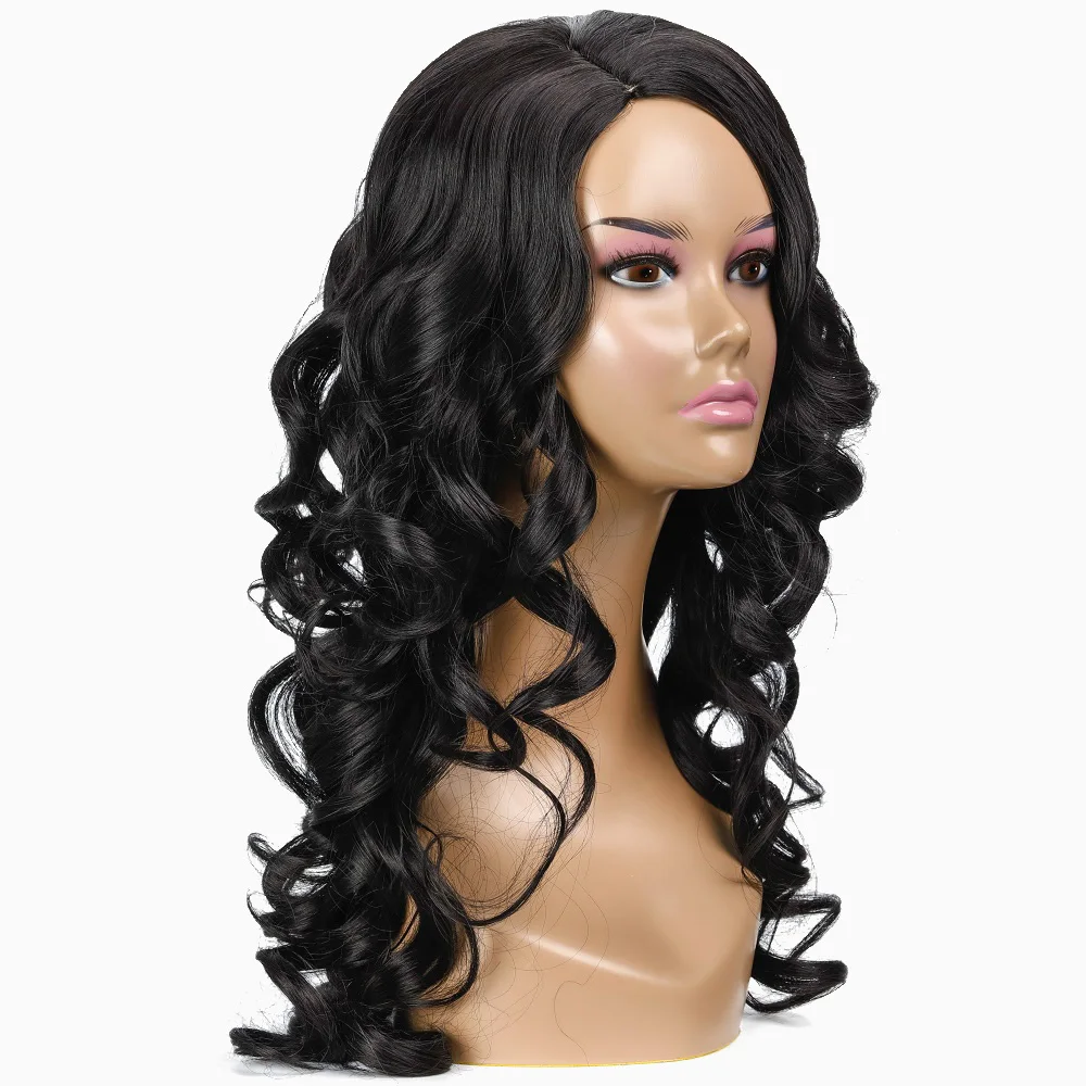 Надувной кудрявый парик черный для белых/черных женщин волос парики