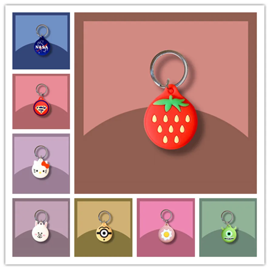 

Милый мультяшный чехол из жидкого силикона для Airtag, защитный силиконовый чехол для Apple airтеги, устройство против потери, Креативный новый