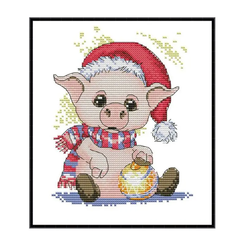 Поросенок Сделай Сам Рукоделие Счетный 14CT Печатный крестиком комплект с