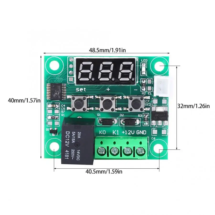 Цифровой регулятор температуры W1209 12 В постоянного тока 2 шт. цифровой термостат