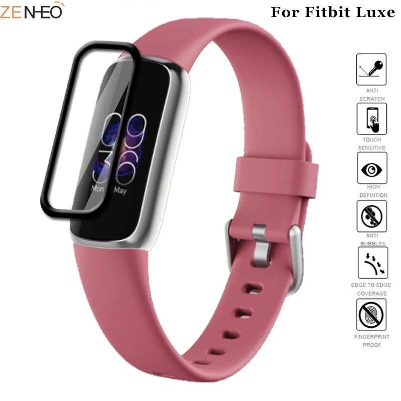 

2PCS Full Screen Protective 3D Curved Edge Film For Fitbit Luxe Smart Watch Coverage For Fitbit Luxe band Cover Film (Not Glass)