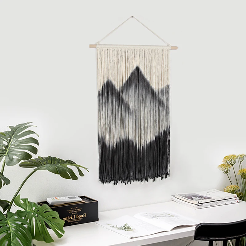 Настенный Гобелен макраме в скандинавском стиле крашеный вручную гобелен B & для