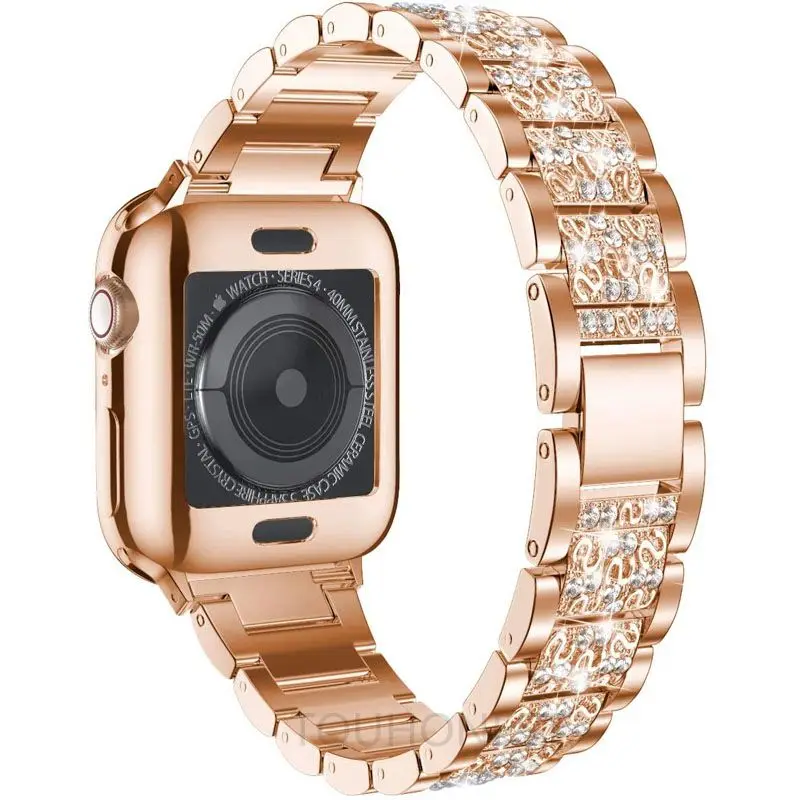 

Ремешок металлический для Apple Watch series 3 5 SE 6 7 8 Ultra, браслет из нержавеющей стали для iwatch 7, 40 мм 44 мм 49 мм 41 мм 45 мм 42 мм