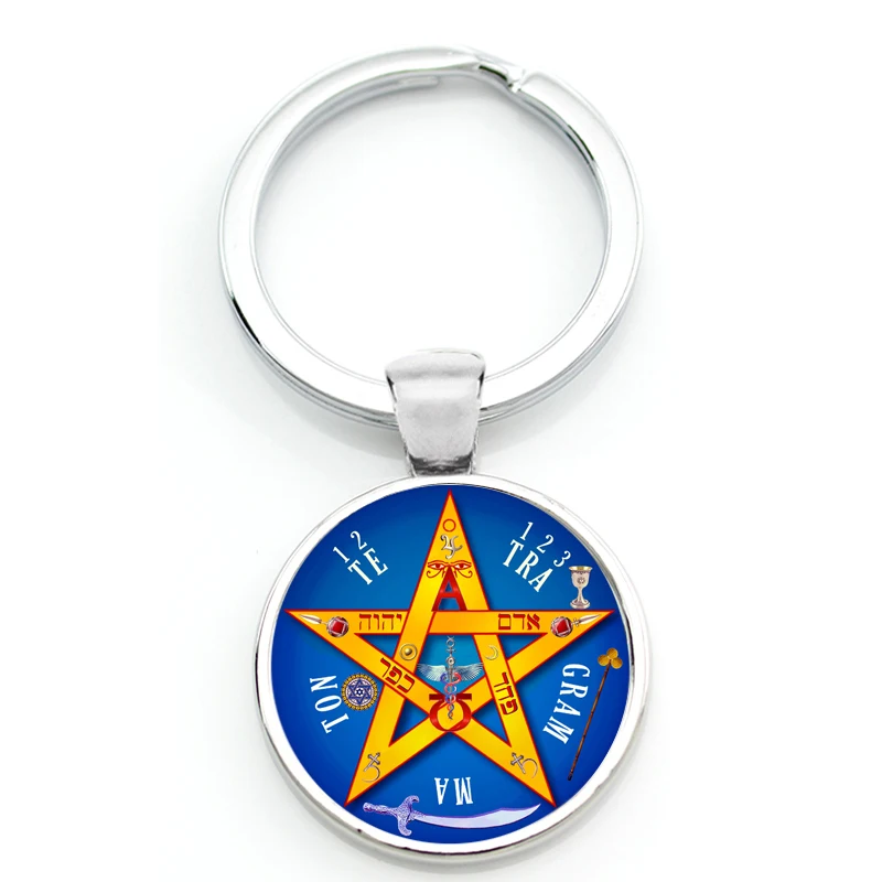 

Tetragrammaton Amulet Key Chain Key Ring Esoteric Pentagram Pendant Magical Power Name YHVH For God Lord He-Who-Is Adonai Elohim