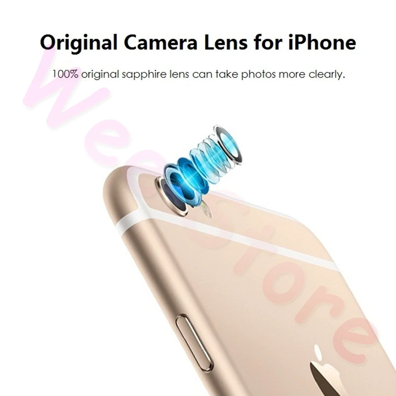 Оригинальное стеклянное кольцо с сапфировым стеклом для задней камеры iPhone 6 6s Plus