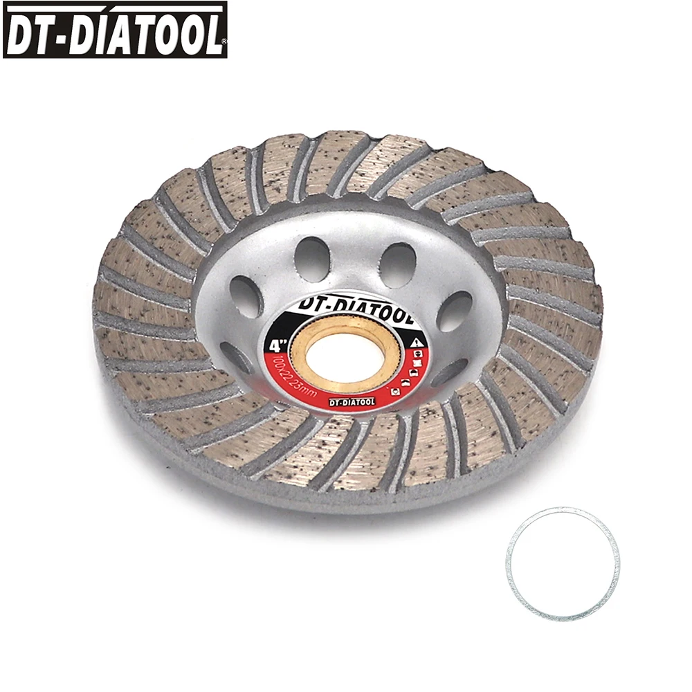 

DT-DIATOOL Dia 100mm/4inch Diamond Segmented Turbo Row Cup Grinding Wheel Discs for Concrete Brick Hard Stone