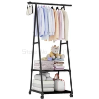 colorful clothes rack floor standing clothes hanging storage shelf clothes hanger racks wwheel simple style bedroom furniture