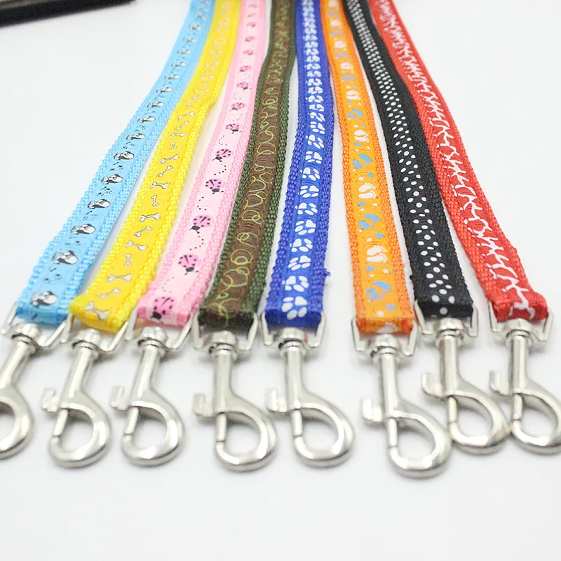 Nylon Dog Harness and Pet Leash with Bell For Small Medium Cat Collar Applique Chain Rope Dot/Bone/Paw Print Strap | Дом и сад