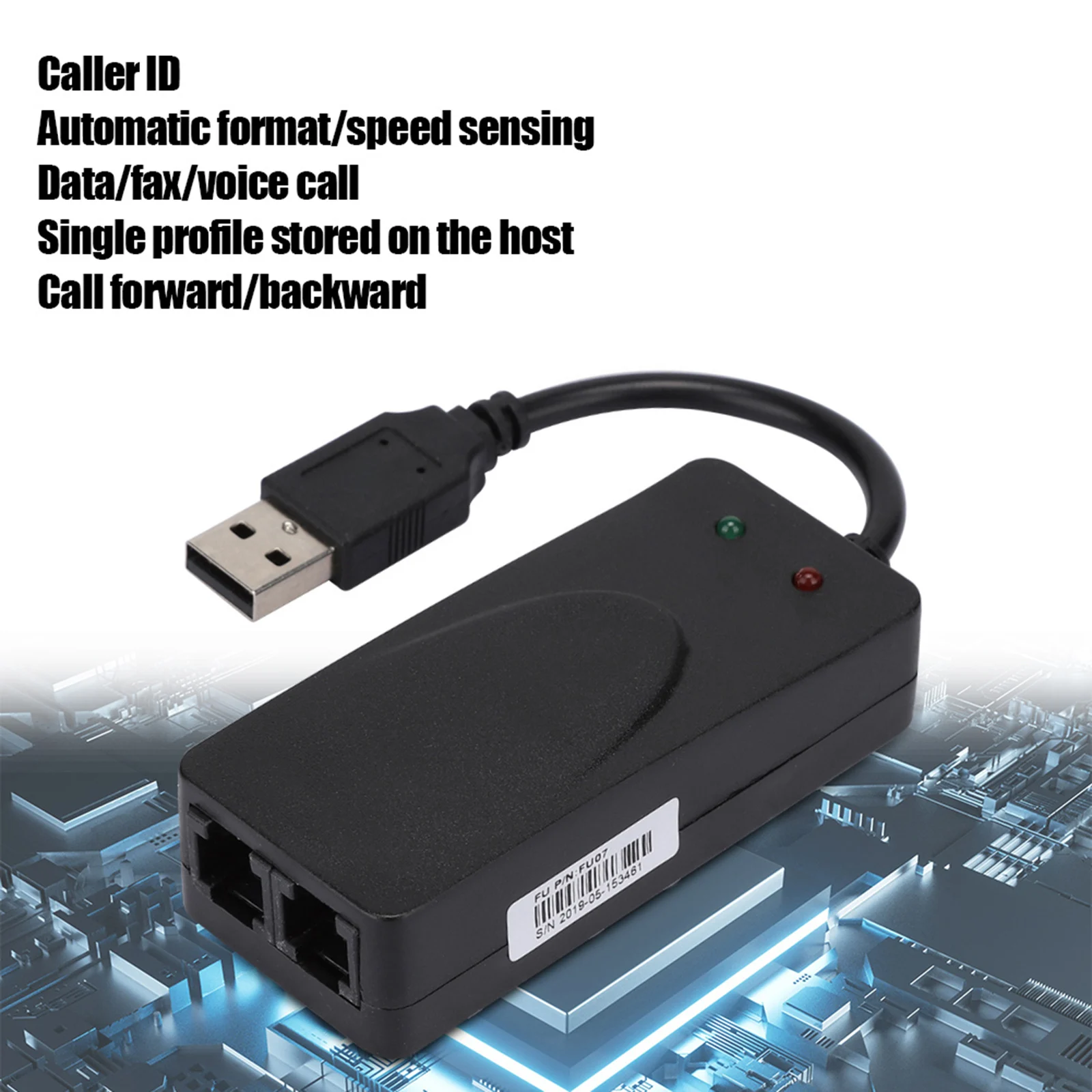 

External 3 In 1 USB Full-Duplex 56K V9.2 V9.0 Dial Up Ports Dual Voice Data Fax Modem For Windows 7 8 Win 10 For Vista Support