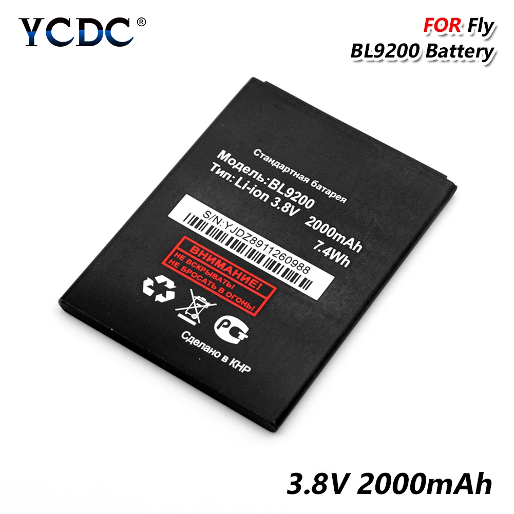 YCDC 3 7 V 2000mAh BL 9200 BL9200 сменная батарея для телефона FLY FS504 Cirrus 2 FS514 8 литий ионная