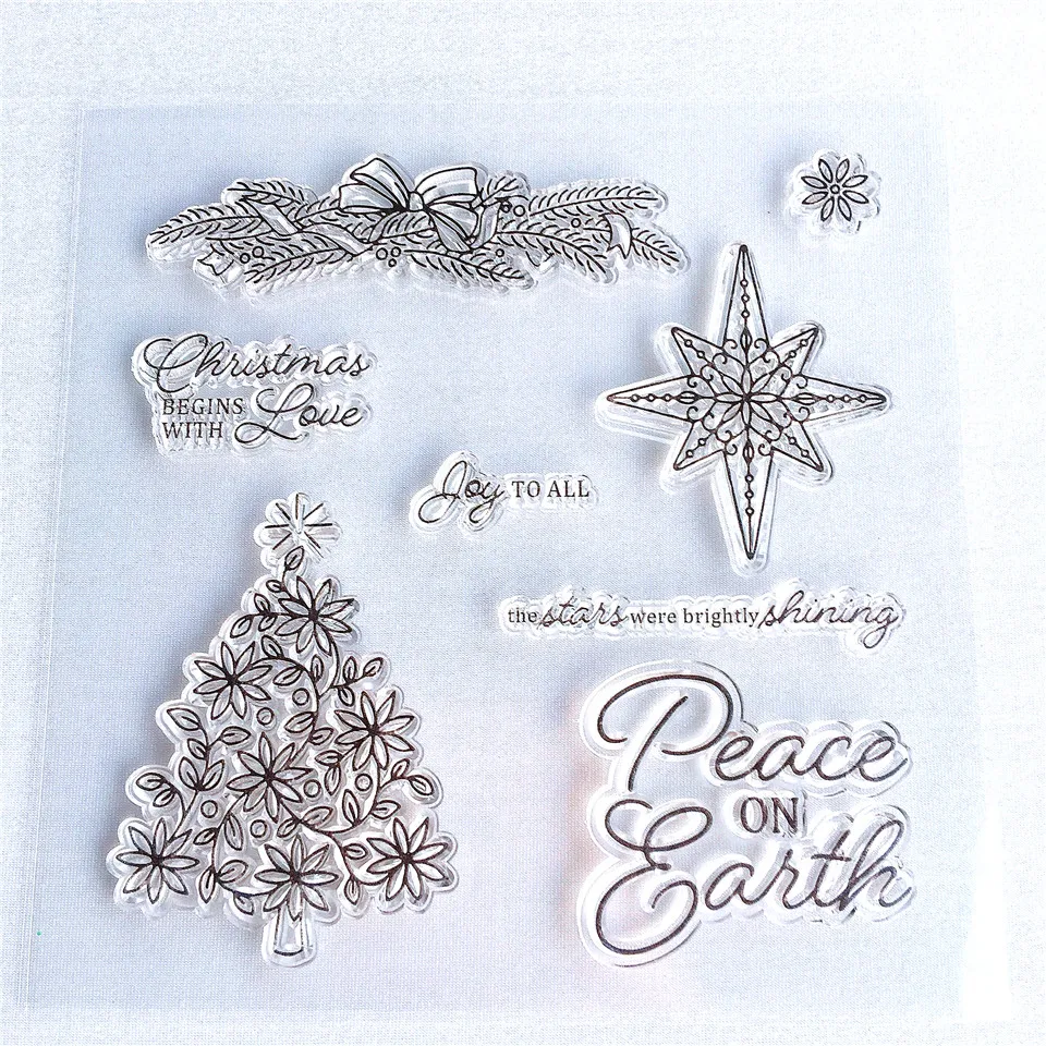 Christmas Wishes Tree Craft Transparent Silicone Stamp for Scrapbooking DIY Photo album Decorative Clear Stamps Sheet