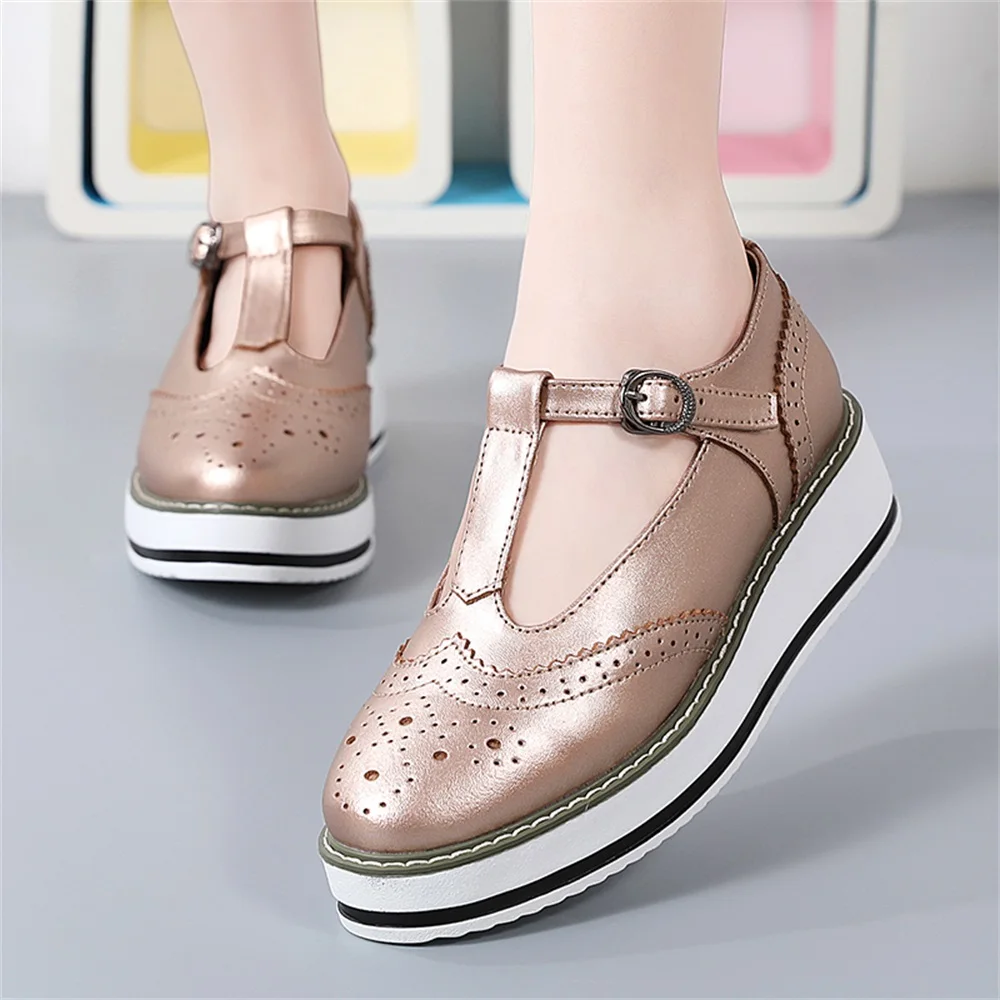 Spring women's sponge cake platform Mary Jane small leather shoes, British style high-end leather thongs, retro round toe shoes