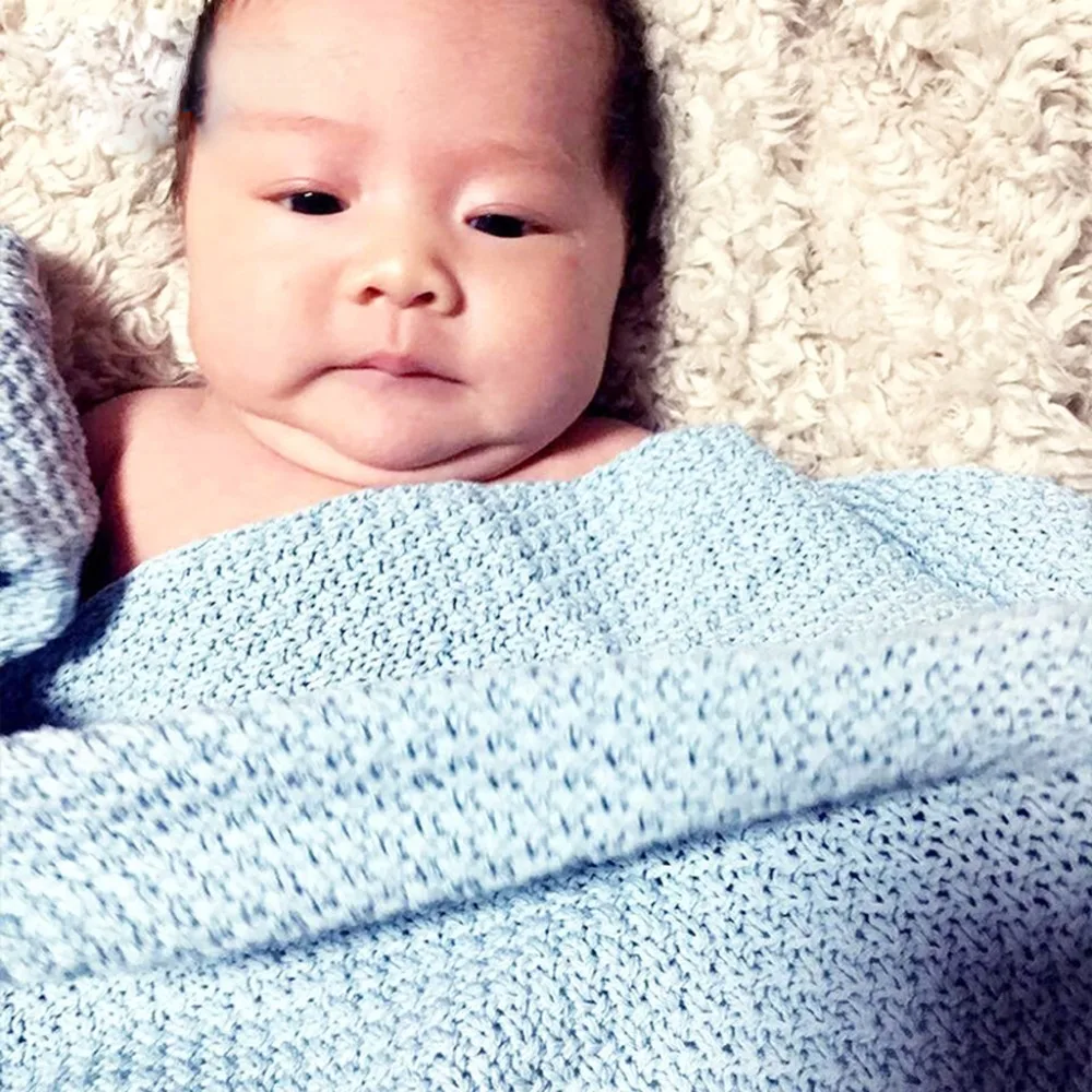 Шерстяное одеяло для младенцев карамельных цветов детское вязаное из