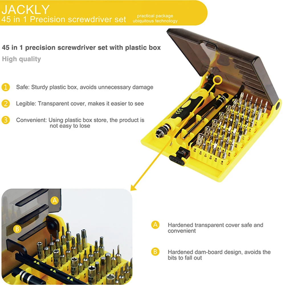 Набор прецизионных отверток из хром ванадия Магнитная отвертка 46 в 1 набор для