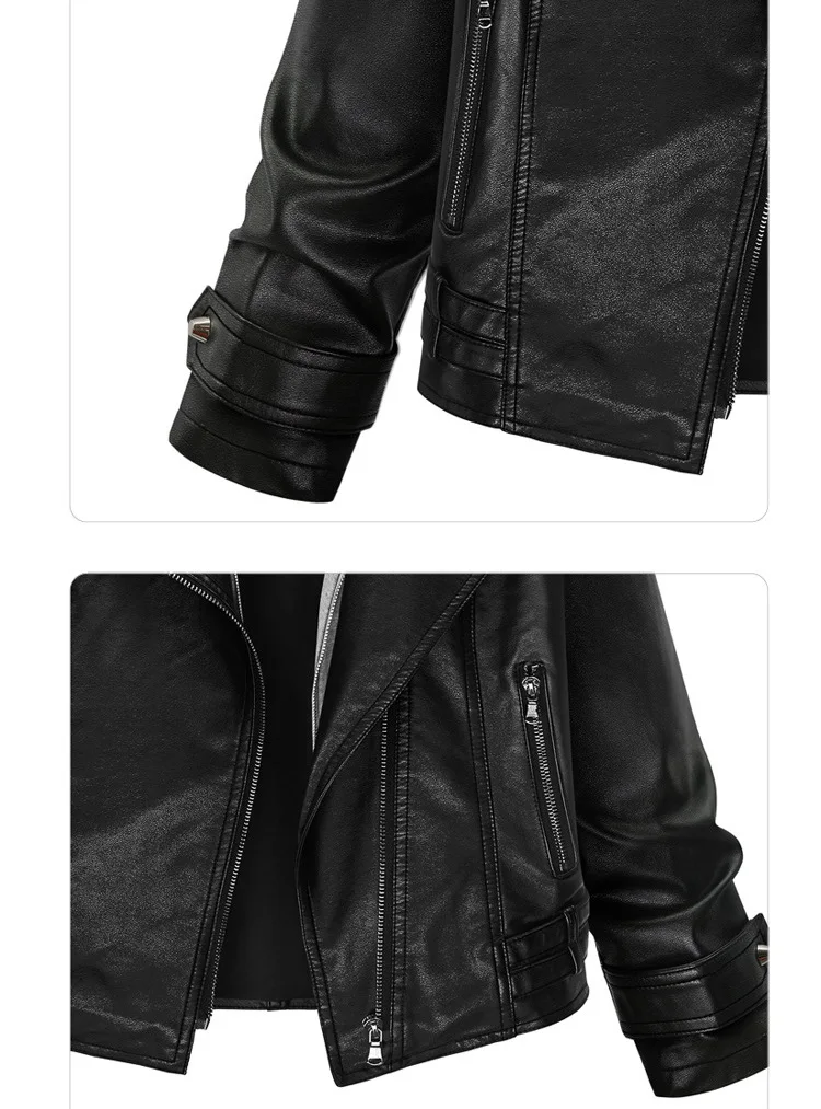 Sale Items Autumn and Winter Hooded Leather Jacket Size xl xxl Women Biker Zipper Coat 2022 Long Sleeve Black Jacket Femme